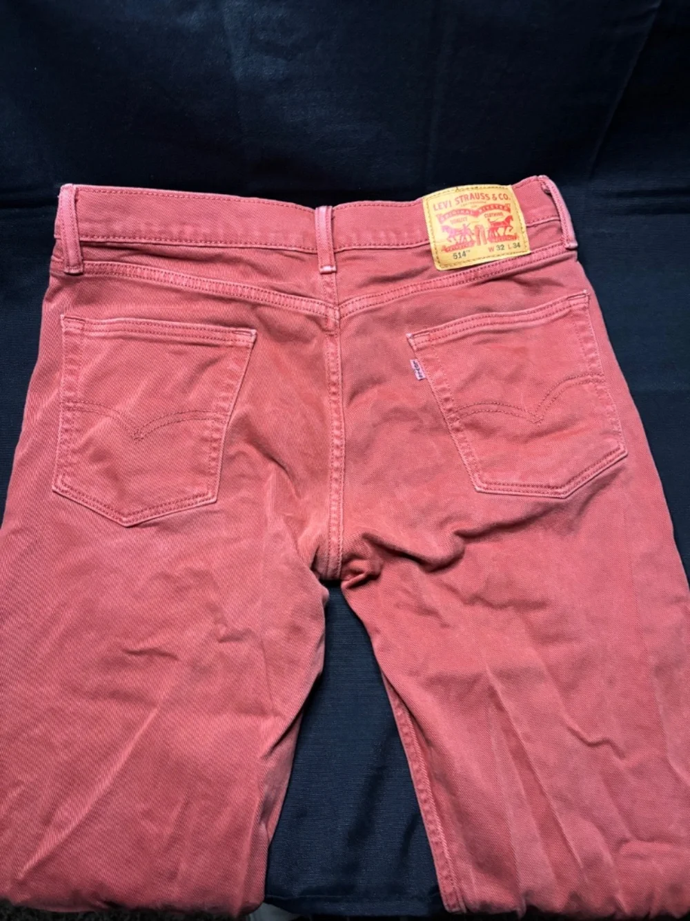 Levi's Men's 514 32x34 Rose/Burgundy Slim Straight Pants Casual Denim Jeans